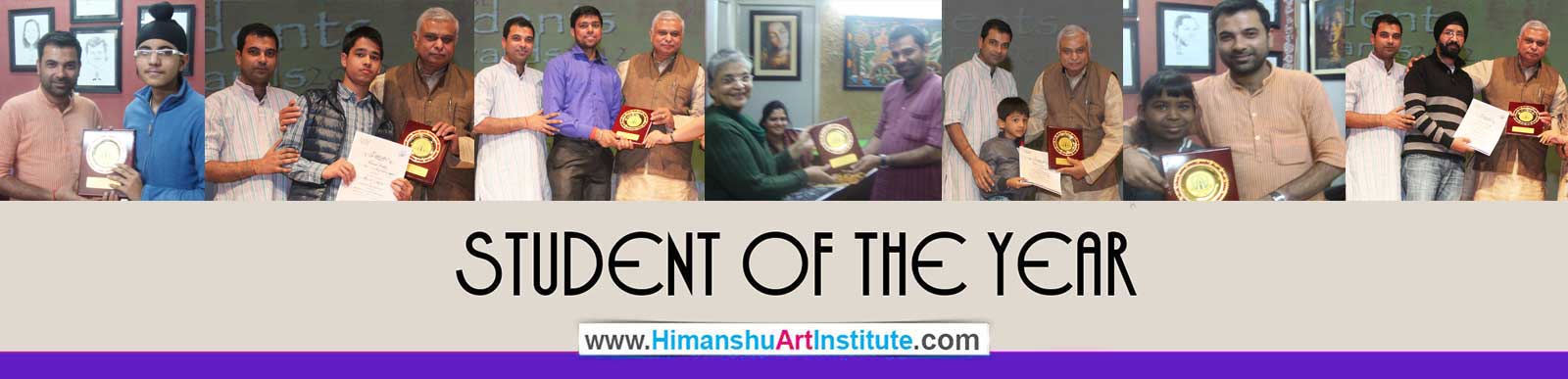 Vaishali Rastogi, Naveen Verma, Gurjeet Singh, Dr.Pratima Sharda, Bakshish Singh, Tushar Goyal, Rajbai, and Ojas Jain Awarded Student of the Year 2012