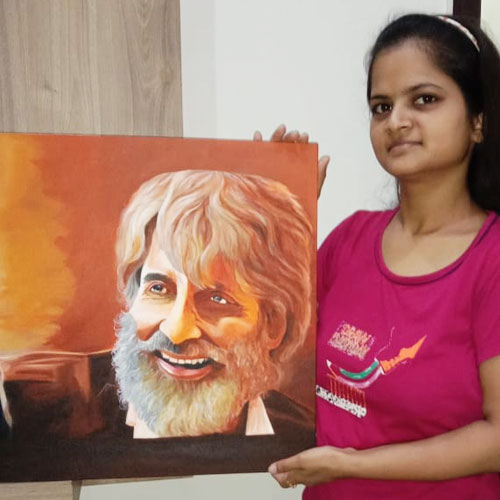 All India Online Art Competition - Creativity with Positivity of Drawing, Painting, Art & Craft, Photography, Digital Painting, Organised by Himanshu Art Institute, Winner yoti Gupta from Haryana