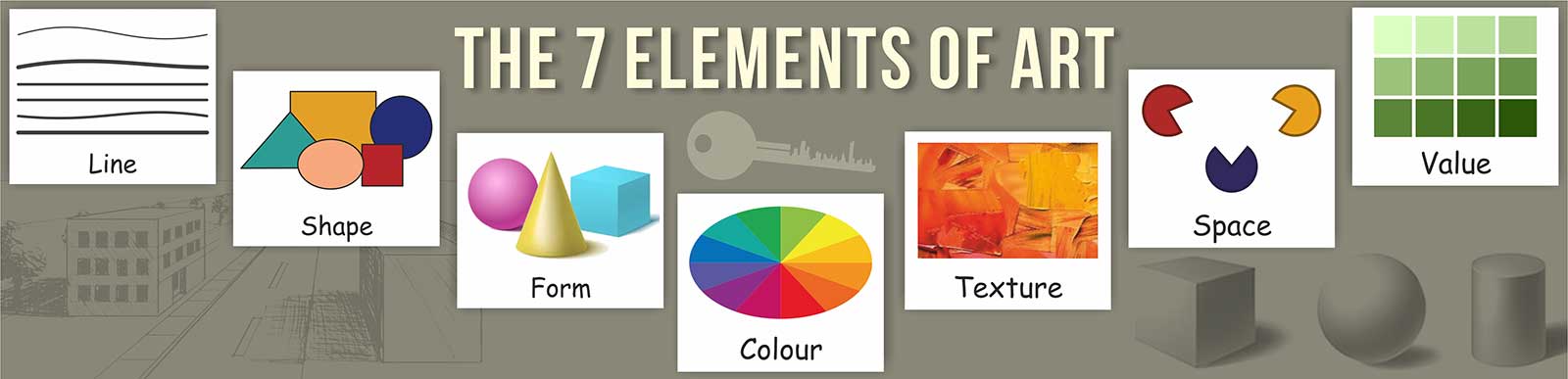 about 7 elements of art,  what are the 7 elements in one painting, elements of art are line, shape, form, space, texture, value and colour