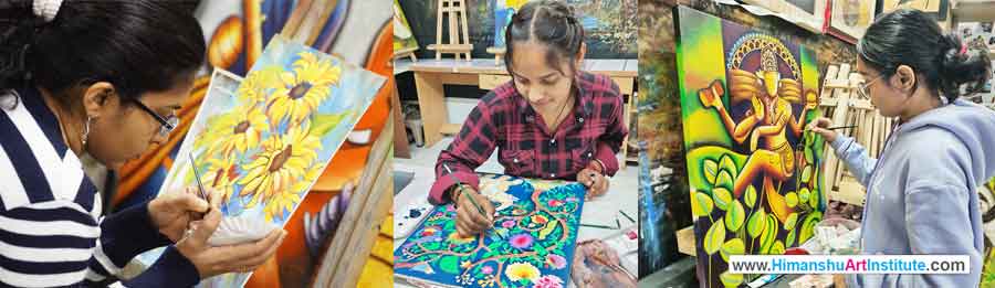 How Art Improves Creativity and Imagination, Benefits of Drawing and Painting,  Student Practicing Painting to Improve Creativity, Art Learning for Imagination Development, Himanshu Art Institute, Career in Art Field