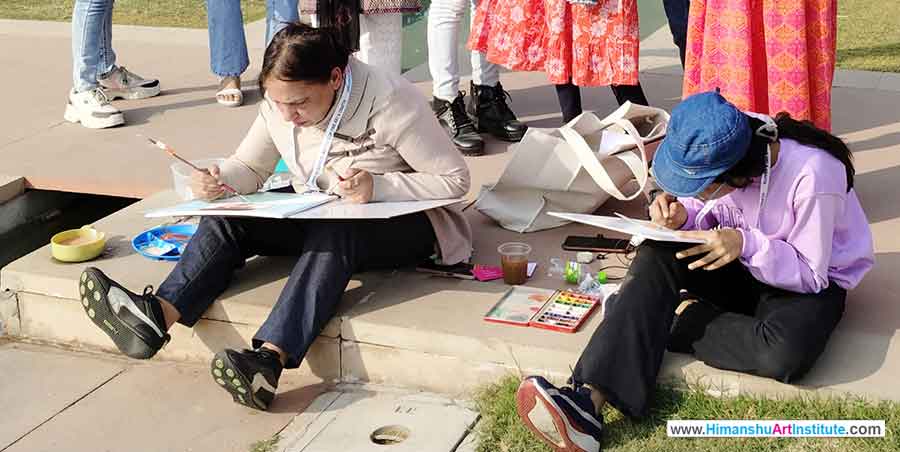 How Art Improves Creativity and Imagination, Benefits of Drawing and Painting,  Student Practicing Painting to Improve Creativity, Art Learning for Imagination Development, Himanshu Art Institute, Career in Art Field