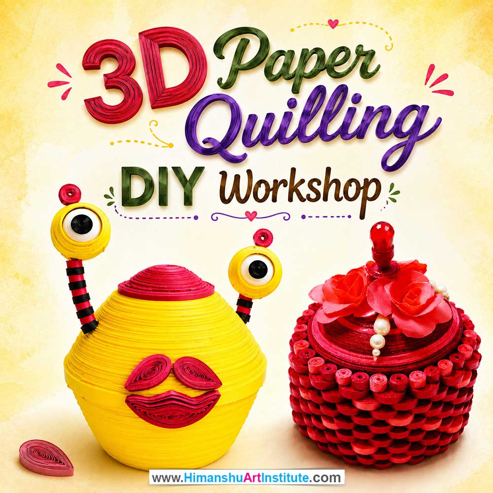 3D Paper Quilling DIY Workshop 3D Paper Quilling DIY Workshop for Young and Adults in Delhi, Online 3D Paper Quilling DIY Workshp for Young and Adults, Best Art & Craft Workshop for Adults near Me