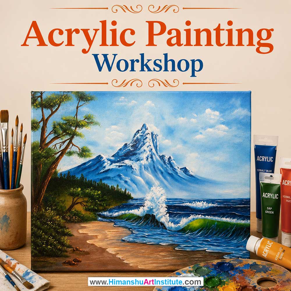 Acrylic Painting Workshop for Young and Adults in Delhi, Online Acrylic Painting Workshp for Young and Adults, Best Art & Craft Workshop for Adults near Me