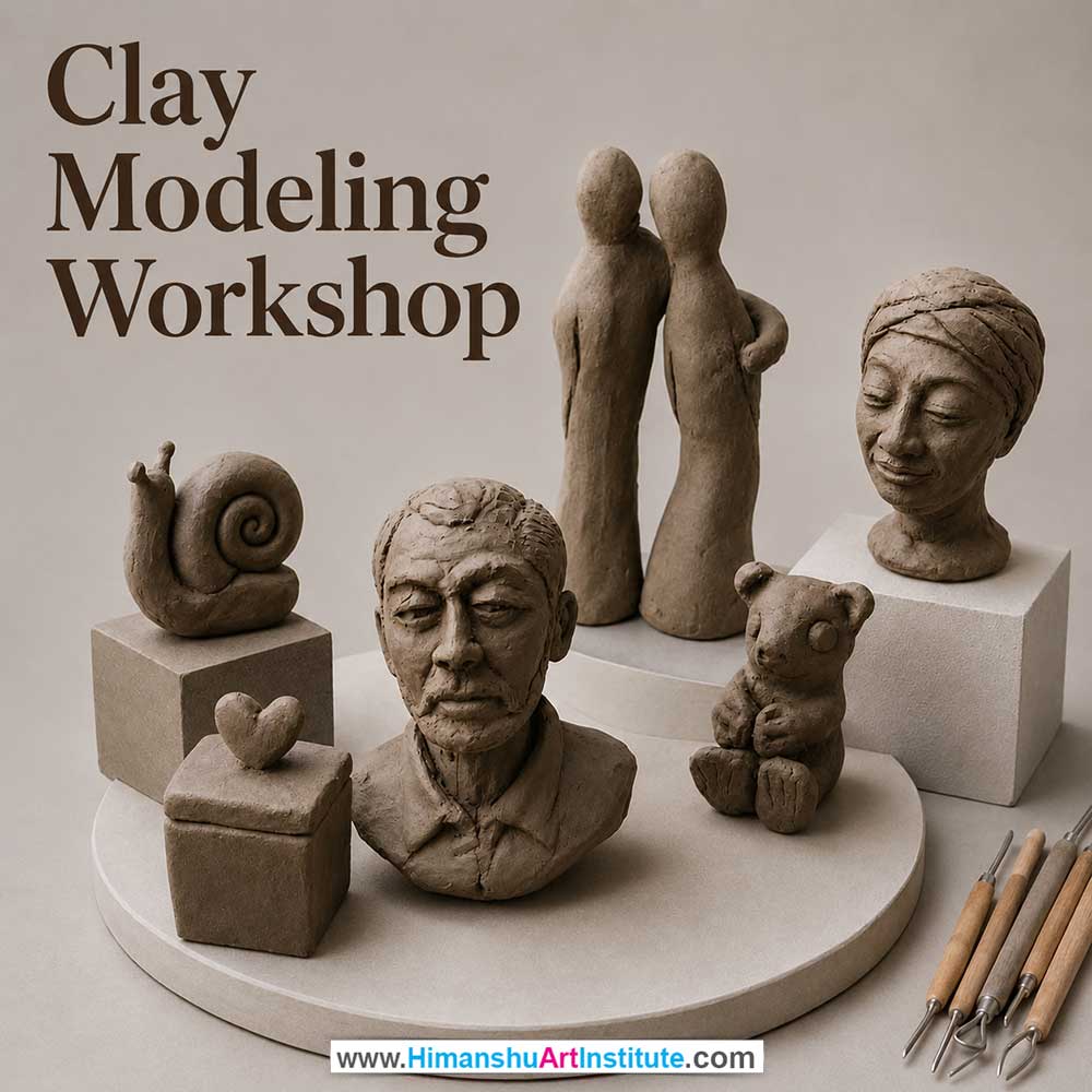 Clay Modeling Workshop Clay Modeling Workshop for Young and Adults in Delhi, Online Clay Modeling Workshp for Young and Adults, Best Art & Craft Workshop for Adults near Me
