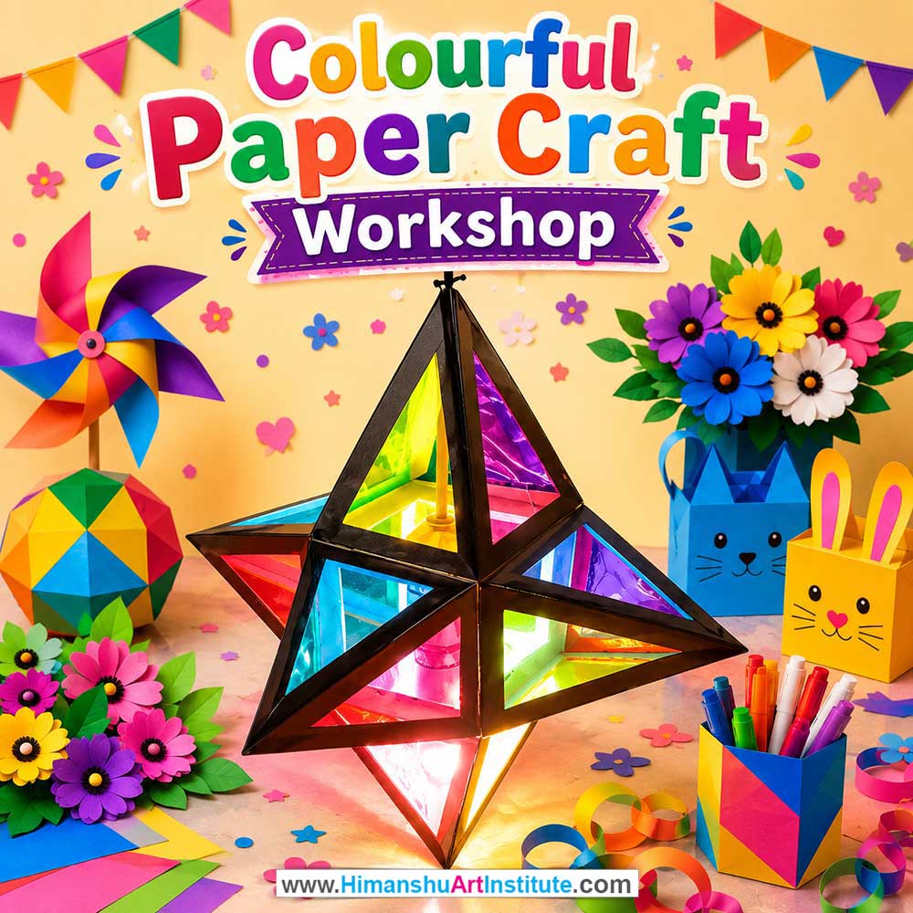 Colourful Paper Craft Workshop Colourful Paper Craft Workshop for Young and Adults in Delhi, Online Colourful Paper Craft Workshp for Young and Adults, Best Art & Craft Workshop for Adults near Me