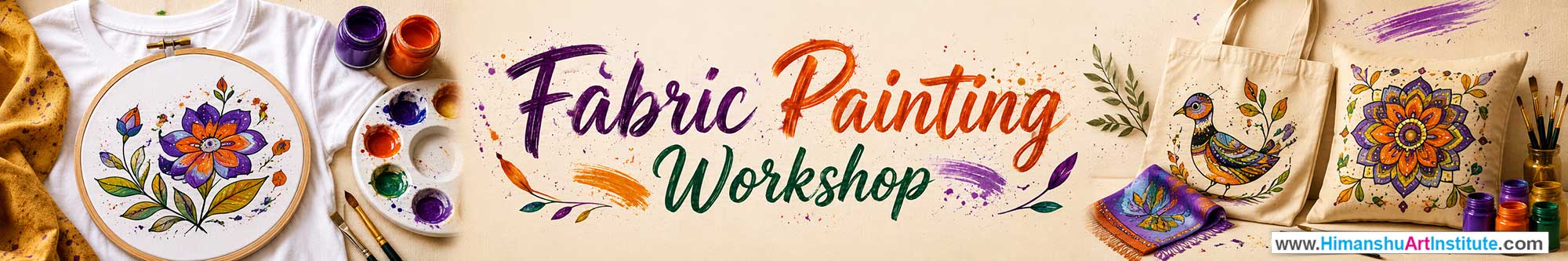 Fabric Painting Workshop for Young and Adults in Delhi, Online Fabric Painting Workshop, Fabric Painting Workshop Near Me, Art & Craft Workshop for Adults, Himanshu Art Institute