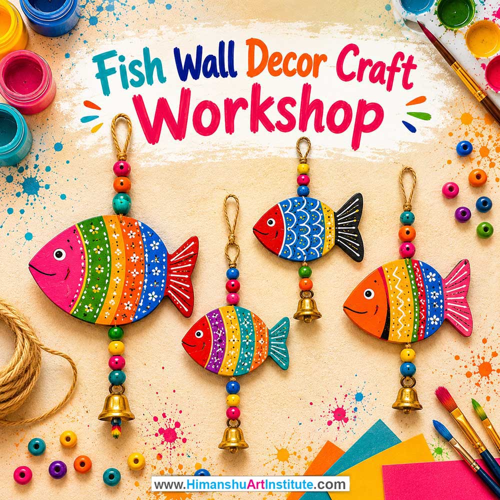 Fish Wall Decor Craft Workshop for Young and Adults in Delhi, Online Fish Wall Decor Craft Workshp for Young and Adults, Best Art & Craft Workshop for Adults near Me