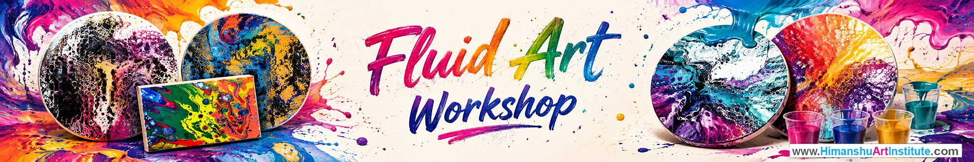 Fluid Art Workshop for Young and Adults in Delhi, Online Fluid Art Workshop, Fluid Art Workshop Near Me, Art & Craft Workshop for Adults, Himanshu Art Institute