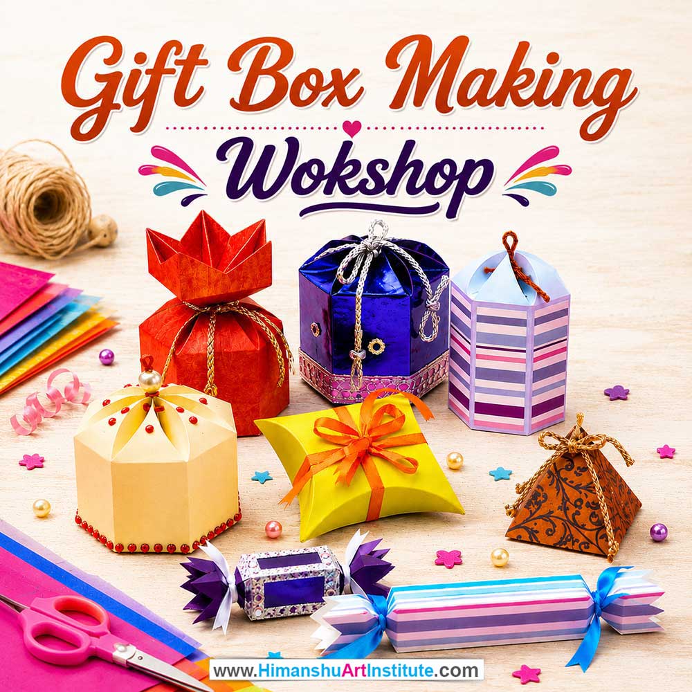 Gift Box Making Workshop Gift Box Making Workshop for Young and Adults in Delhi, Online Gift Box Making Workshp for Young and Adults, Best Art & Craft Workshop for Adults near Me