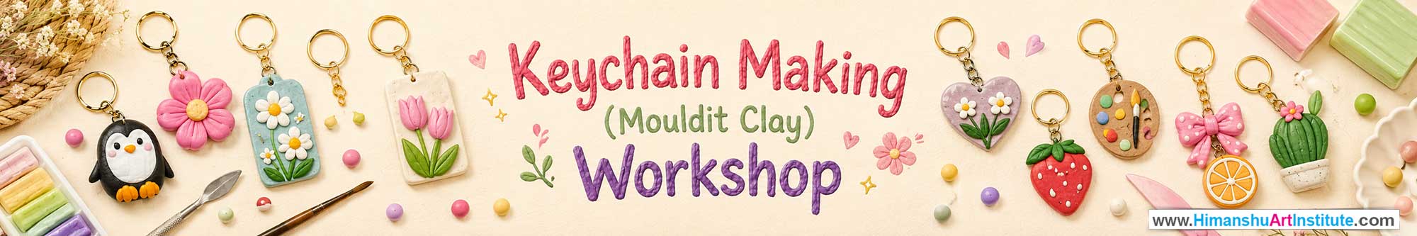 Keychain Making Workshop for Young and Adults in Delhi, Online Keychain Making Workshop, Keychain Making Workshop Near Me, Art & Craft Workshop for Adults, Himanshu Art Institute