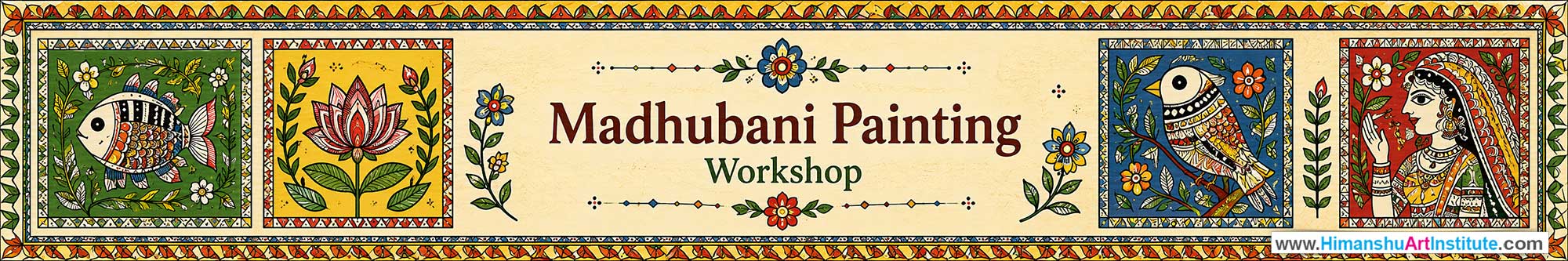 Madhubani Painting Workshop for Young and Adults in Delhi, Online Madhubani Painting Workshop, Madhubani Painting Workshop Near Me, Art & Craft Workshop for Adults, Himanshu Art Institute