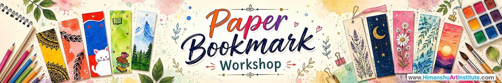 Paper Bookmark Workshop for Young and Adults in Delhi, Online Paper Bookmark Workshop, Paper Bookmark Workshop Near Me, Art & Craft Workshop for Adults, Himanshu Art Institute