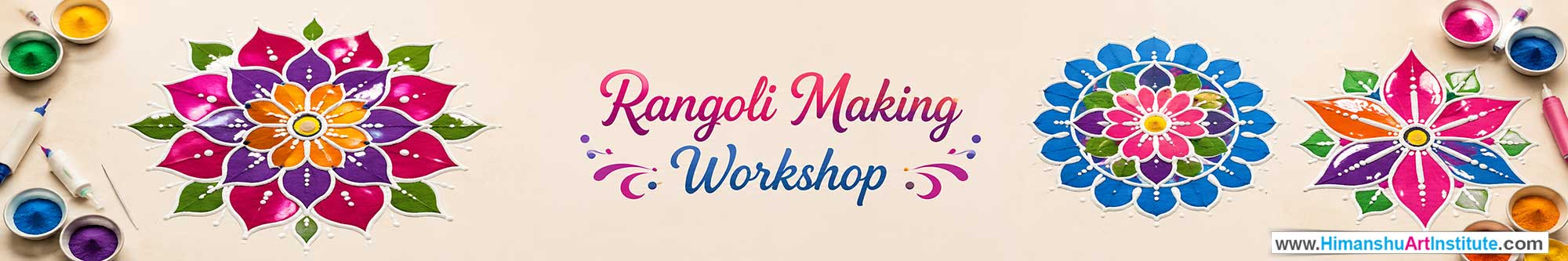 Rangoli Making Workshop for Young and Adults in Delhi, Online Rangoli Making Workshop, Rangoli Making Workshop Near Me, Art & Craft Workshop for Adults, Himanshu Art Institute