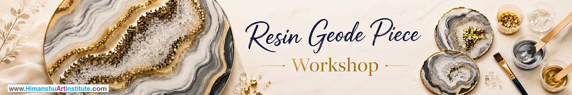 Resin Geode Piece Workshop for Young and Adults in Delhi, Online Resin Geode Piece Workshop, Resin Geode Piece Workshop Near Me, Art & Craft Workshop for Adults, Himanshu Art Institute