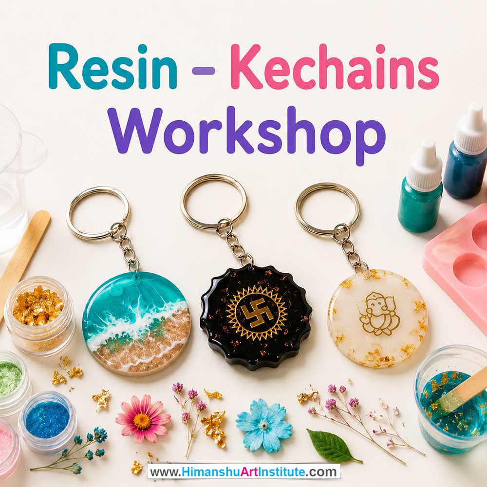 Resin Keychains Workshop Resin Keychains Workshop for Young and Adults in Delhi, Online Resin Keychains Workshp for Young and Adults, Best Art & Craft Workshop for Adults near Me
