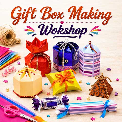 Online Gift Box Making Workshop, Gift Box Making Workshop for Adults, Gift Box Making Workshop Near Me, Art & Craft Workshops for Adults, Best Gift Box Making Workshop in Delhi, India, Himanshu Art Institute