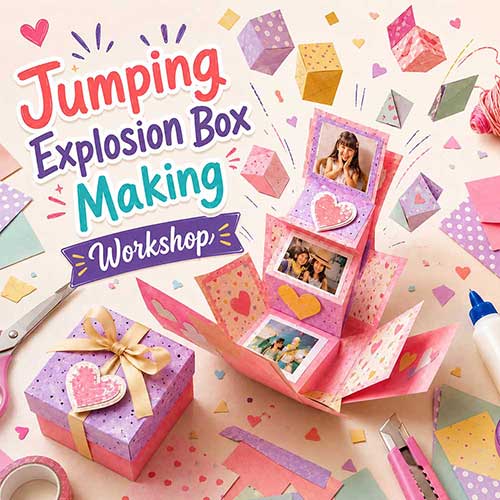 Online Jumping Explosion Box Making Workshop, Jumping Explosion Box Making Workshop for Adults, Jumping Explosion Box Making Workshop Near Me, Art & Craft Workshops for Adults, Best Jumping Explosion Box Making Workshop in Delhi, India, Himanshu Art Institute