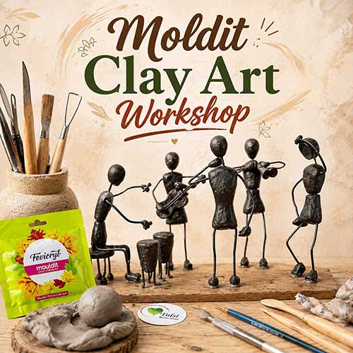 Online Mouldit Clay Art Workshop, Mouldit Clay Art Workshop for Adults, Mouldit Clay Art Workshop Near Me, Art & Craft Workshops for Adults, Best Mouldit Clay Art Workshop in Delhi, India, Himanshu Art Institute