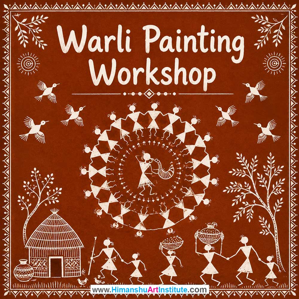 Warli Painting Workshop Warli Painting Workshop for Young and Adults in Delhi, Online Warli Painting Workshp for Young and Adults, Best Art & Craft Workshop for Adults near Me