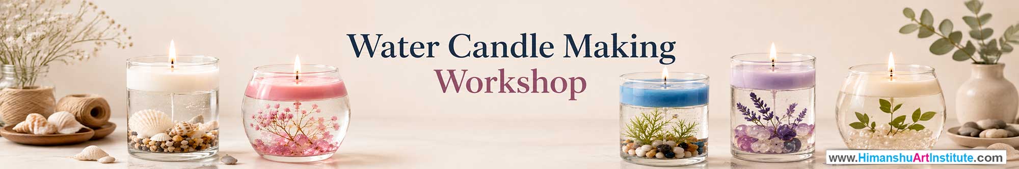 Water Candle Making Workshop for Young and Adults in Delhi, Online Water Candle Making Workshop, Water Candle Making Workshop Near Me, Art & Craft Workshop for Adults, Himanshu Art Institute
