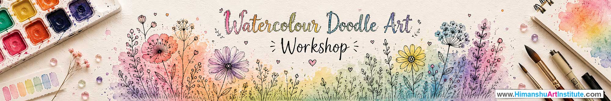 Watercolour Doodle Art Workshop for Young and Adults in Delhi, Online Watercolour Doodle Art Workshop, Watercolour Doodle Art Workshop Near Me, Art & Craft Workshop for Adults, Himanshu Art Institute
