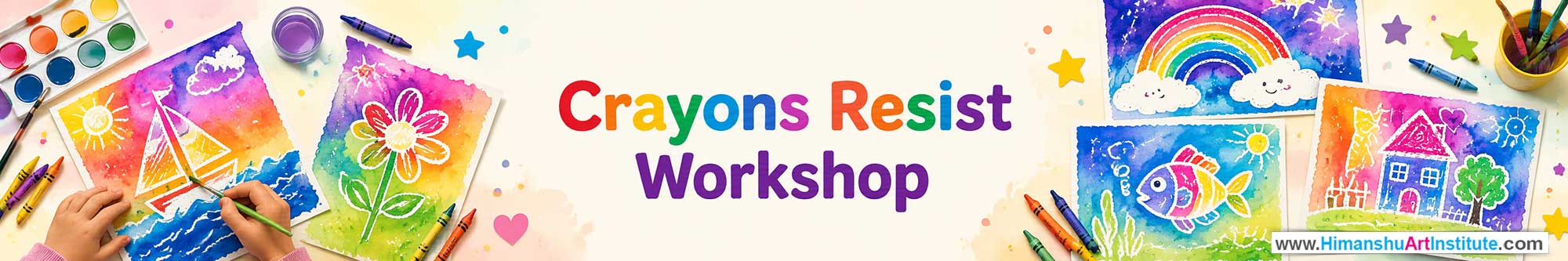 Crayons Resist Workshop for Kids in Corporate Events,Crayons Resist Activity for Kids in Corporate Events, Art & Craft Activity for Kids in Corporate Events, Corporate Family Day Kids Activity, Crayons Resist Fair Activity for Kids, Children Stall Activity, Crayons Resist Fun Activity for Kids in Corporate Events, Himanshu Art Institute