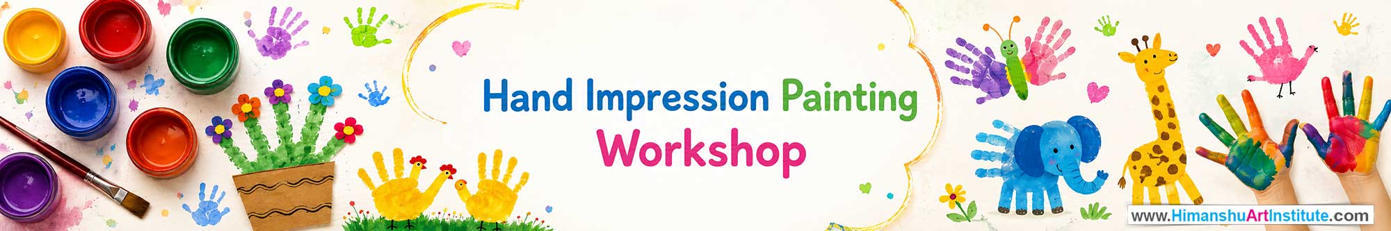 Hand Impression Painting Workshop for Kids in Corporate Events,Hand Impression Painting Activity for Kids in Corporate Events, Art & Craft Activity for Kids in Corporate Events, Corporate Family Day Kids Activity, Hand Impression Painting Fair Activity for Kids, Children Stall Activity, Hand Impression Painting Fun Activity for Kids in Corporate Events, Himanshu Art Institute