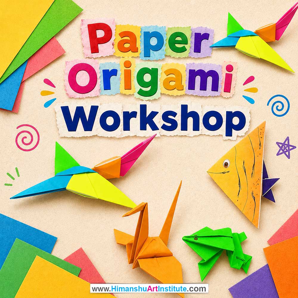 Paper Origami Workshop for Kids in Corporate Events,Paper Origami Activity for Kids in Corporate Events, Art & Craft Activity for Kids in Corporate Events, Corporate Family Day Kids Activity, Children Stall Activity, Paper Origami Fun Activity for Kids in Corporate Events, Himanshu Art Institute