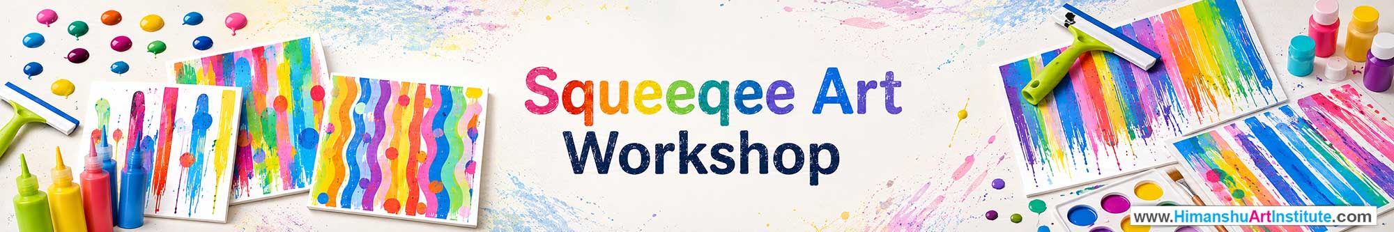 Squeegee Art Workshop for Kids in Corporate Events,Squeegee Art Activity for Kids in Corporate Events, Art & Craft Activity for Kids in Corporate Events, Corporate Family Day Kids Activity, Squeegee Art Fair Activity for Kids, Children Stall Activity, Squeegee Art Fun Activity for Kids in Corporate Events, Himanshu Art Institute