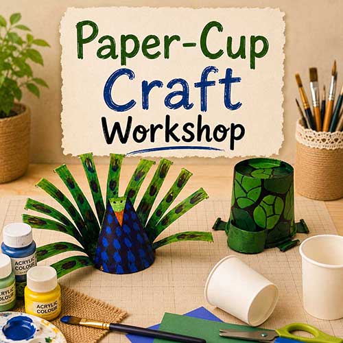 Corporate Paper Cup Craft Workshop, Paper Cup Craft Workshop for Corporate Kids, Art & Craft Workshops for Corporate  Kids, DIY Workshop for Corporate Kids, Paper Cup Craft Activity for Corporate KIds, DIY Activities for Corporate Kids, Best Paper Cup Craft Workshop for Corporate in Delhi, Gurugram, Gurgaon, Noida, India, Himanshu Art Institute