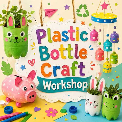Corporate Plastic Bottle Craft Workshop, Plastic Bottle Craft Workshop for Corporate Kids, Art & Craft Workshops for Corporate  Kids, DIY Workshop for Corporate Kids, Plastic Bottle Craft Activity for Corporate KIds, DIY Activities for Corporate Kids, Best Plastic Bottle Craft Workshop for Corporate in Delhi, Gurugram, Gurgaon, Noida, India, Himanshu Art Institute