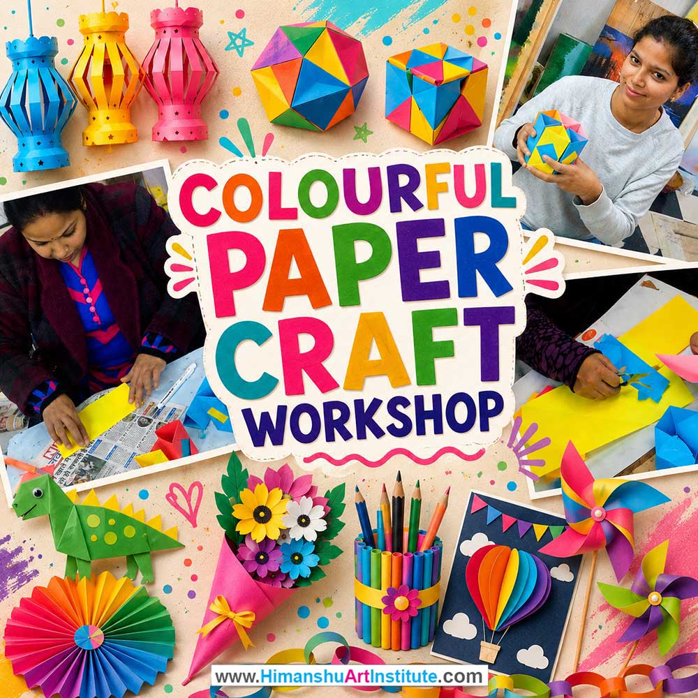 Colourful Paper Craft Workshop for Corporate Companies Colourful Paper Craft Workshop for Corporate Companies, Colourful Paper Craft Workshop for Corporate Employees, Colourful Paper Craft Workshop for Corporate Clients, Colourful Paper Craft Workshop for Office Events, Art & Craft Activity for Corporate Companies, Himanshu Art Institute