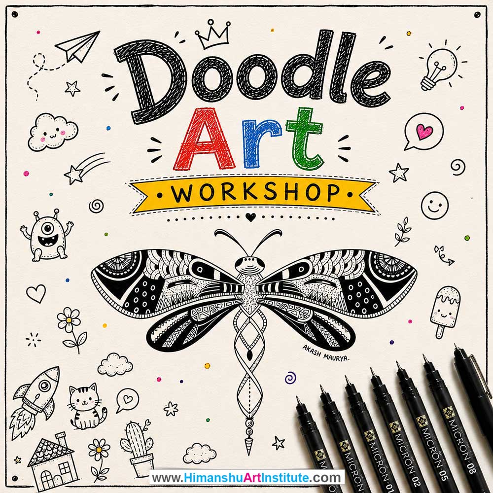 Doodle Art Workshop for Corporate Companies, Doodle Art Workshop for Corporate Employees, Doodle Art Workshop for Corporate Clients, Doodle Art Workshop for Office Events, Art & Craft Activity for Corporate Companies, Himanshu Art Institute