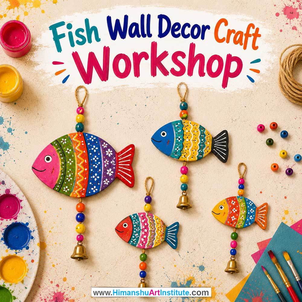 Fish Wall Decor Craft Workshop for Corporate Companies Fish Wall Decor Craft Workshop for Corporate Companies, Fish Wall Decor Craft Workshop for Corporate Employees, Fish Wall Decor Craft Workshop for Corporate Clients, Fish Wall Decor Craft Workshop for Office Events, Art & Craft Activity for Corporate Companies, Himanshu Art Institute