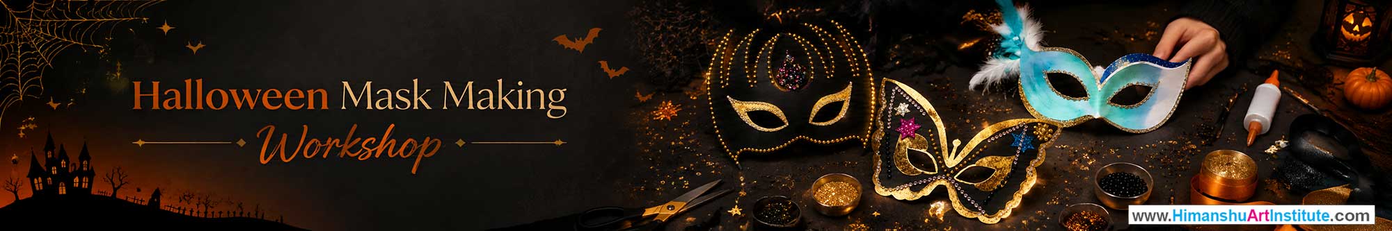 Halloween Mask Making Workshop for Corporate Companies, Halloween Mask Making Workshop for Corporate Employees, Halloween Mask Making Workshop for Corporate Clients, Halloween Mask Making Workshop for Office Events, Art & Craft Activity for Corporate Companies, Himanshu Art Institute
