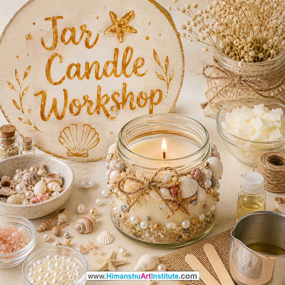 Jar Candle Workshop for Corporate Companies Jar Candle Workshop for Corporate Companies, Jar Candle Workshop for Corporate Employees, Jar Candle Workshop for Corporate Clients, Jar Candle Workshop for Office Events, Art & Craft Activity for Corporate Companies, Himanshu Art Institute