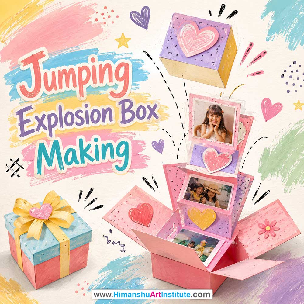 Jumping Explosion Box Making Workshop for Corporate Companies Jumping Explosion Box Making Workshop for Corporate Companies, Jumping Explosion Box Making Workshop for Corporate Employees, Jumping Explosion Box Making Workshop for Corporate Clients, Jumping Explosion Box Making Workshop for Office Events, Art & Craft Activity for Corporate Companies, Himanshu Art Institute