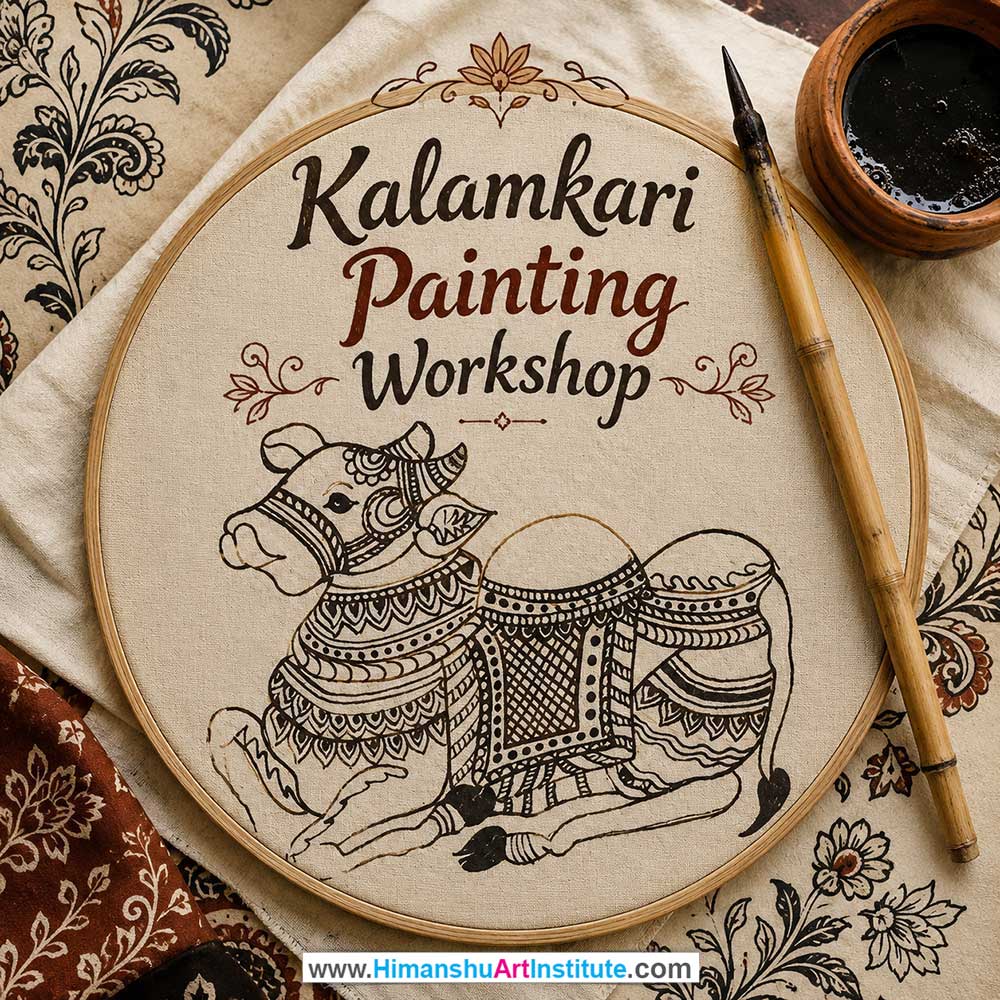 Kalamkari Painting Workshop for Corporate Companies, Kalamkari Painting Workshop for Corporate Employees, Kalamkari Painting Workshop for Corporate Clients, Kalamkari Painting Workshop for Office Events, Art & Craft Activity for Corporate Companies, Himanshu Art Institute