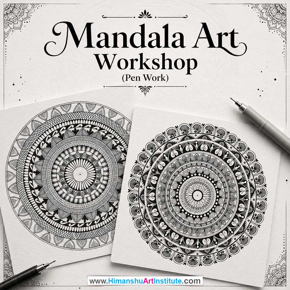 Mandala Art Workshop for Corporate Companies, Mandala Art Workshop for Corporate Employees, Mandala Art Workshop for Corporate Clients, Mandala Art Workshop for Office Events, Art & Craft Activity for Corporate Companies, Himanshu Art Institute