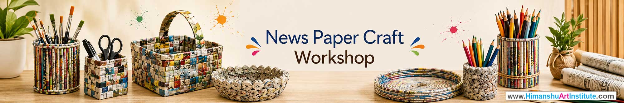 News Paper Craft Workshop for Corporate Companies, News Paper Craft Workshop for Corporate Employees, News Paper Craft Workshop for Corporate Clients, News Paper Craft Workshop for Office Events, Art & Craft Activity for Corporate Companies, Himanshu Art Institute