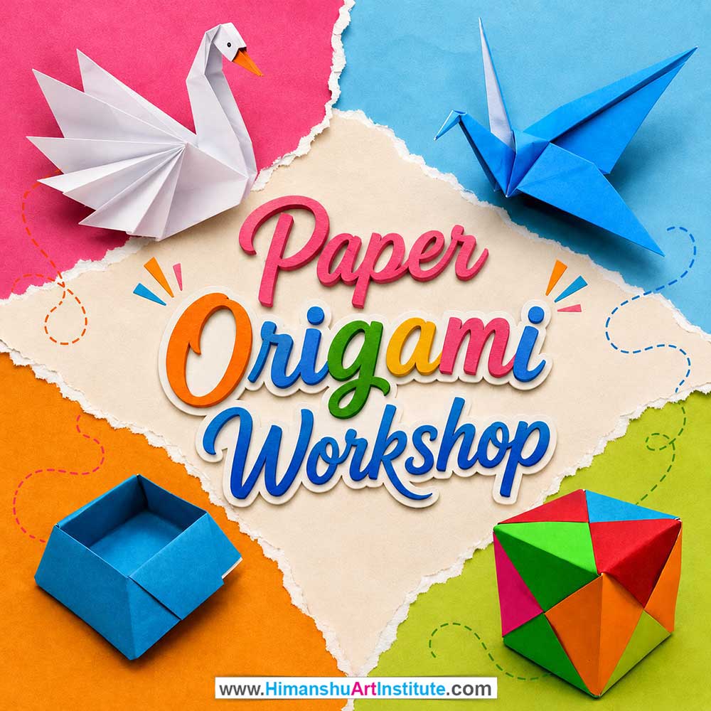 Paper Origami Workshop for Corporate Companies, Paper Origami Workshop for Corporate Employees, Paper Origami Workshop for Corporate Clients, Paper Origami Workshop for Office Events, Art & Craft Activity for Corporate Companies, Himanshu Art Institute