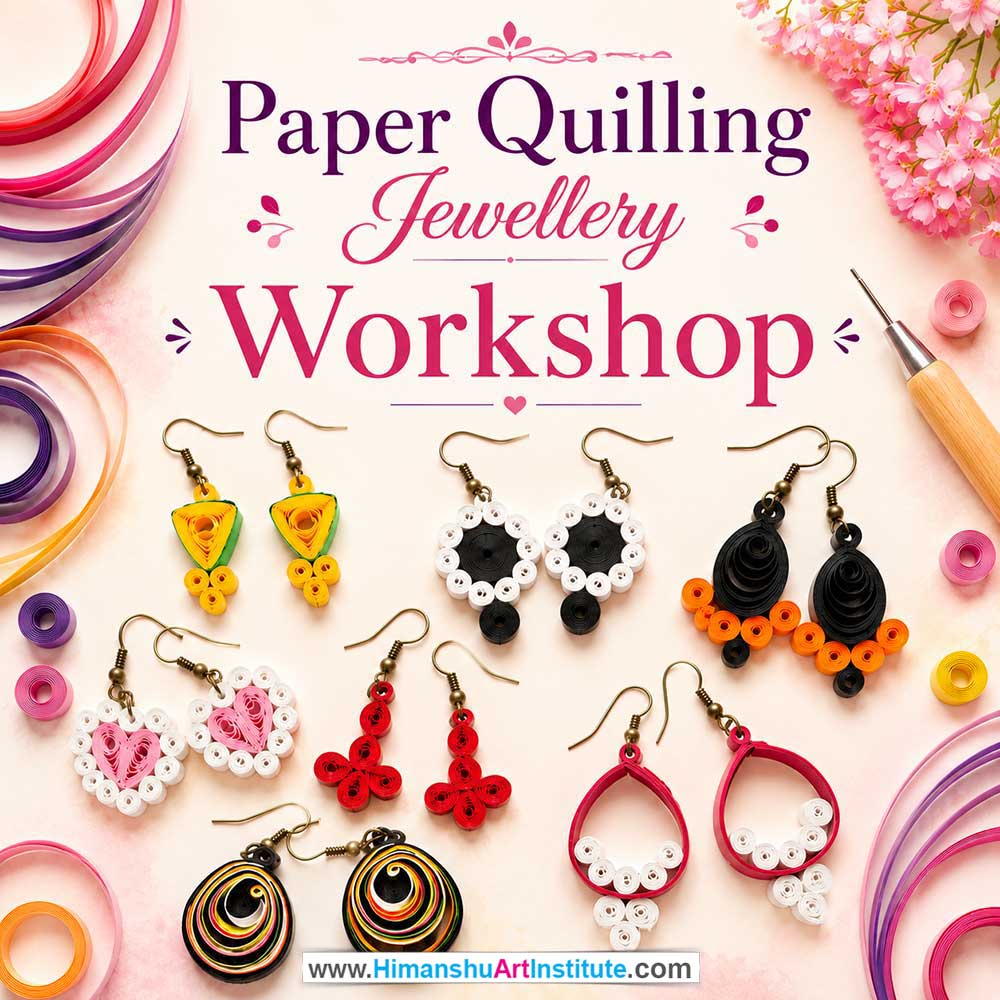 Paper Quilling Jewellery Workshop for Corporate Companies Paper Quilling Jewellery Workshop for Corporate Companies, Paper Quilling Jewellery Workshop for Corporate Employees, Paper Quilling Jewellery Workshop for Corporate Clients, Paper Quilling Jewellery Workshop for Office Events, Art & Craft Activity for Corporate Companies, Himanshu Art Institute