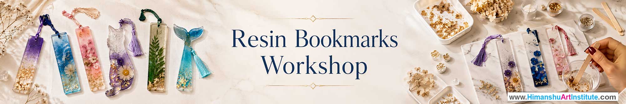 Resin Bookmarks Workshop for Corporate Companies, Resin Bookmarks Workshop for Corporate Employees, Resin Bookmarks Workshop for Corporate Clients, Resin Bookmarks Workshop for Office Events, Art & Craft Activity for Corporate Companies, Himanshu Art Institute