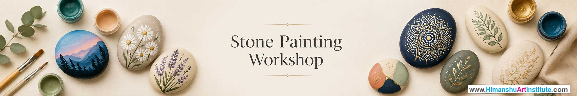 Stone Painting Workshop for Corporate Companies, Stone Painting Workshop for Corporate Employees, Stone Painting Workshop for Corporate Clients, Stone Painting Workshop for Office Events, Art & Craft Activity for Corporate Companies, Himanshu Art Institute