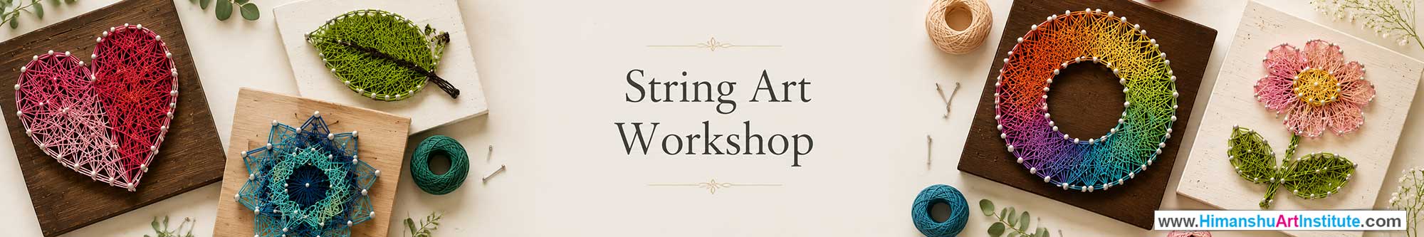 String Art Workshop for Corporate Companies, String Art Workshop for Corporate Employees, String Art Workshop for Corporate Clients, String Art Workshop for Office Events, Art & Craft Activity for Corporate Companies, Himanshu Art Institute