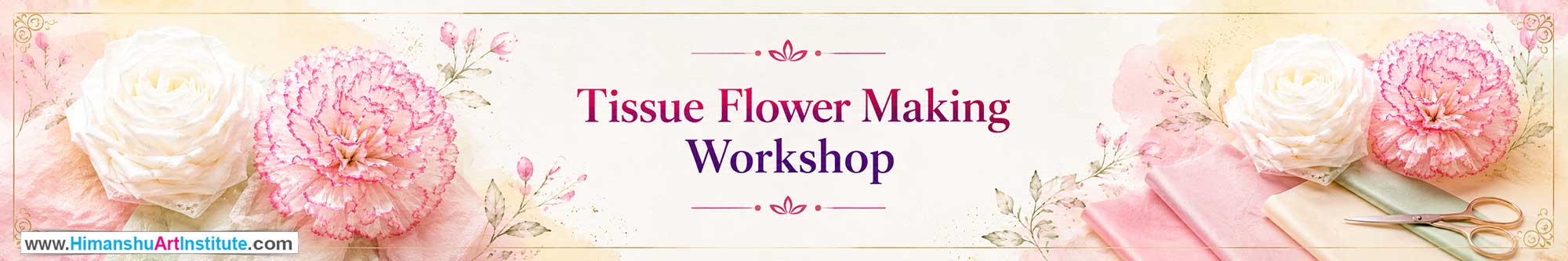Tissue Flower Making Workshop for Corporate Companies, Tissue Flower Making Workshop for Corporate Employees, Tissue Flower Making Workshop for Corporate Clients, Tissue Flower Making Workshop for Office Events, Art & Craft Activity for Corporate Companies, Himanshu Art Institute
