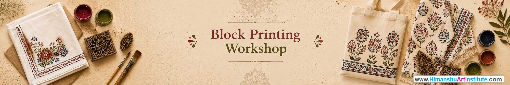 Block Printing Workshop for Foreigners, Block Printing Workshop for Foreigners in Delhi, Online Block Printing Workshop for Foreigners, Indian Folk Art Classes for Foreigners, Indian Art Workshop for Foreigners, Himanshu Art Institute