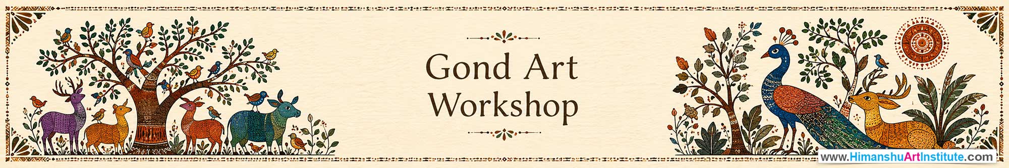 Gond Art Workshop for Foreigners, Gond Art Workshop for Foreigners in Delhi, Online Gond Art Workshop for Foreigners, Indian Folk Art Classes for Foreigners, Indian Art Workshop for Foreigners, Himanshu Art Institute