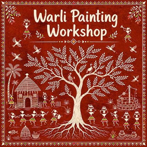 Warli Painting Workshop for Foreigner, Online Warli Painting Workshop for Foreigner, Warli Painting Workshop, Art & Craft Workshops for Foreigner, Best Warli Painting Workshop for Foreigner in Delhi, India, Himanshu Art Institute