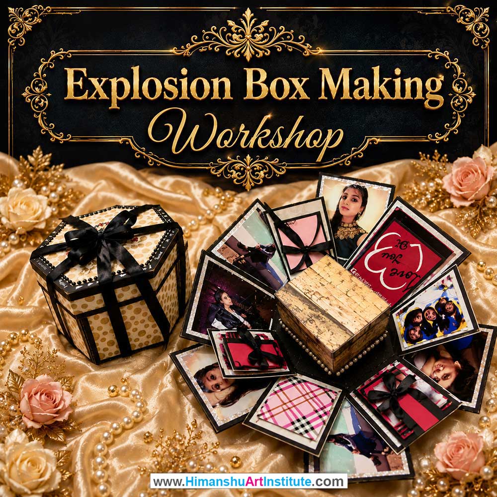 Explosion Box Making Workshop for Women Explosion Box Making Workshop Women in Delhi, Explosion Box Making Workshop for Ladies in Delhi, Explosion Box Making Workshop for Girls in Delhi, Online Explosion Box Making Workshp for Women, Best Art & Craft Workshop for Ladies near Me